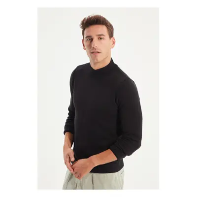 Trendyol Black Slim Fit Cotton Half Turtleneck 100% Cotton Basic Sweater