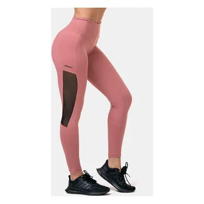 Dámské legíny Nebbia Mesh leggings high waist old rose