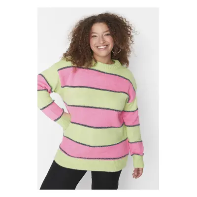 Trendyol Curve Plus Size Sweater - Green - Relaxed fit