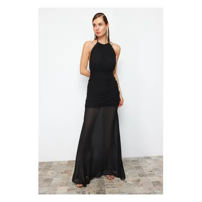 Trendyol Black Fitted Woven Chiffon Dress