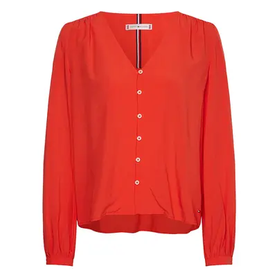 Tommy Hilfiger Blouse - VISCOSE V-NK REGULAR BLOUSE red