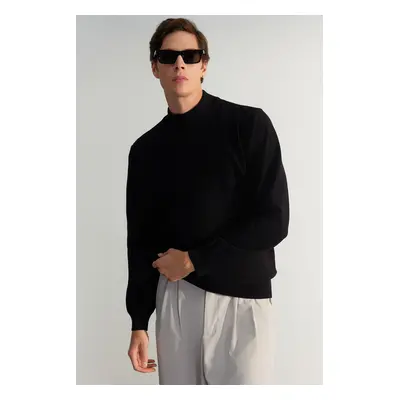 Trendyol Black Regular Fit Couple Half Turtleneck Soft Limited Edition Basic Sweater