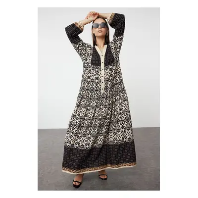 Trendyol Black Patterned Viscose Woven Dress