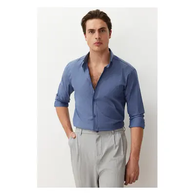 Trendyol Blue Slim Fit Summer Shirt