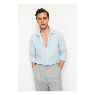 Trendyol Blue Regular Fit 100% Cotton Shirt