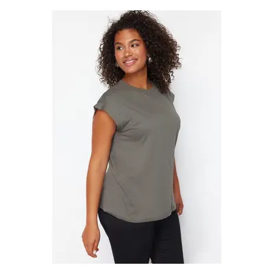 Trendyol Curve Anthracite 100% Cotton More Sustainable Boyfriend Knitted T-shirt