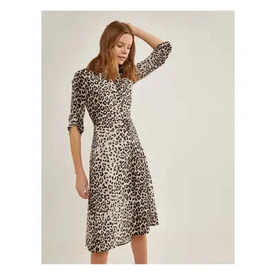 Koton Women's Brown Leopard Print Dress