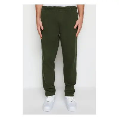 Trendyol Khaki Regular Fit Elastic Waist Gabardine Trousers