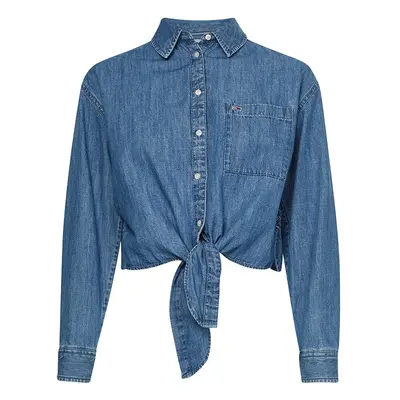 Tommy Jeans Shirt - TJW FRONT TIE CHAMBRAY SHIRT blue