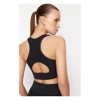 Trendyol Black Seamless/Seamless Supported/Shaping Back Detailed Knitted Sports Bra