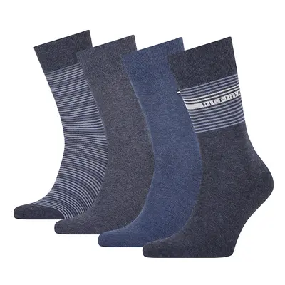 Tommy Hilfiger Socks - TH MEN SOCK 4P TIN GIFTBOX STRIPE blue