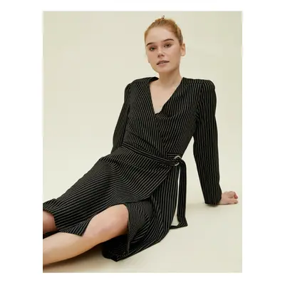 Koton Women's Black Striped Dress