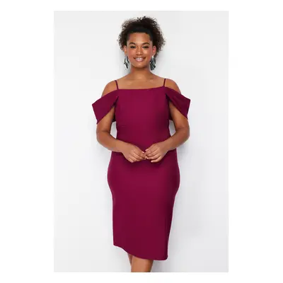 Trendyol Curve Purple Finike Woven Plus Size Dress