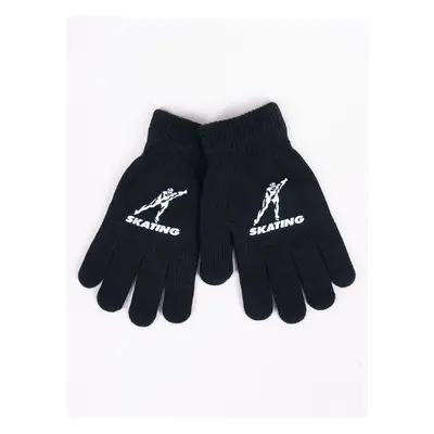 Yoclub Kids's Boys' Five-Finger Gloves RED-0012C-AA5A-018