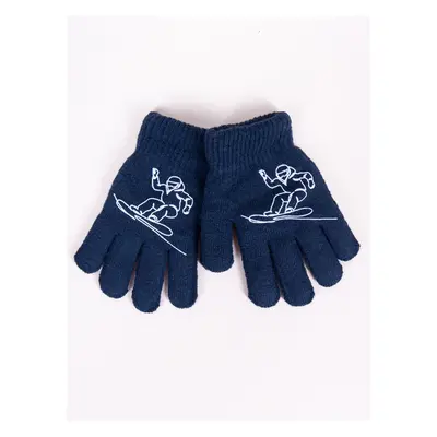 Yoclub Kids's Gloves RED-0200C-AA5A-003 Navy Blue