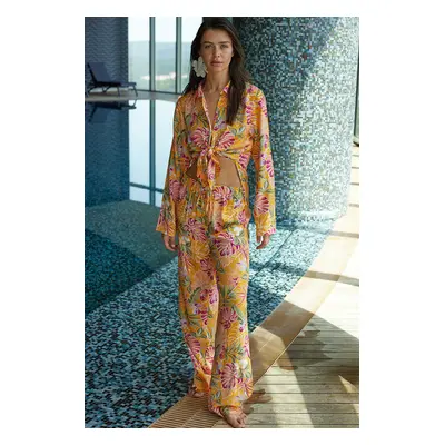 Trendyol Floral Patterned Woven Shirt and Pants Suit