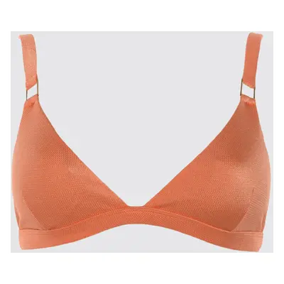 Trendyol Bright Bikini Top with Orange Textured Accessory Detail