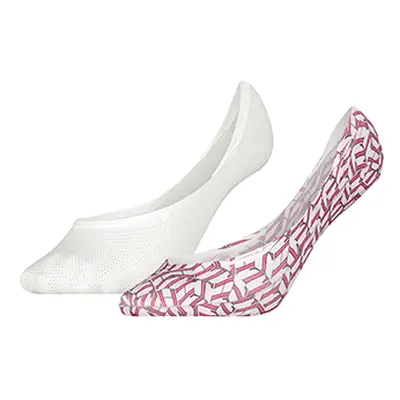 Tommy Hilfiger Socks - TH WOMEN BALLERINA 2P TH BLOCK LOGO White, Pink