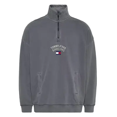 Tommy Jeans Sweatshirt - TJM TIMELESS ARCH HALF ZIP grey