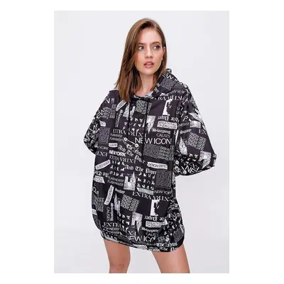 Bigdart Black Oversize Sweat Dress