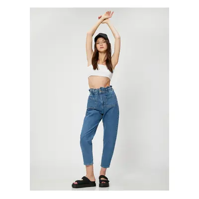 Koton Elastic Waist Jeans High Waist - Baggy Jeans