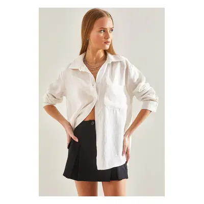 Bianco Lucci Women's Single Pocket Shirt