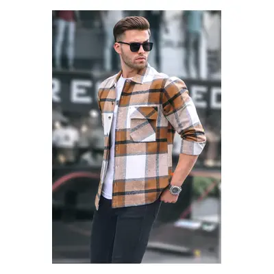 Košile Madmext Camel Check Lumberjack