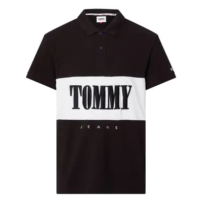 Tommy Jeans Polo shirt - TJM CLSC SERIF BLOCK POLO black