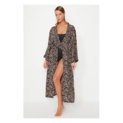 Trendyol podvodní vzorovaný pás Maxi tkané kimono a kaftan