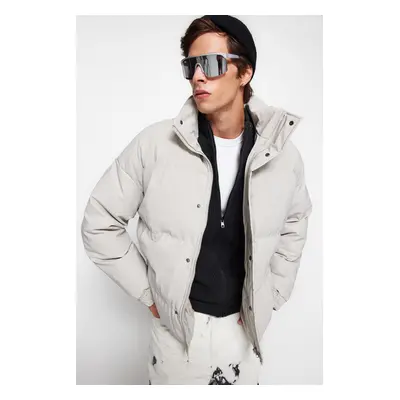 Trendyol Stone Oversize Fit Stand Collar Winter Puffer Coat