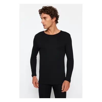 Trendyol Černé pánské Crew Neck Dlouhý rukáv Thermal Spodní prádlo