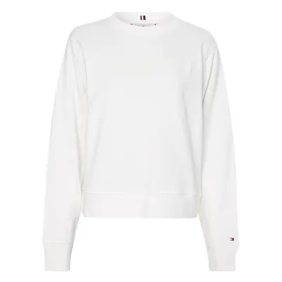 Tommy Hilfiger Sweatshirt - REG HIGH SHINE EMB C white