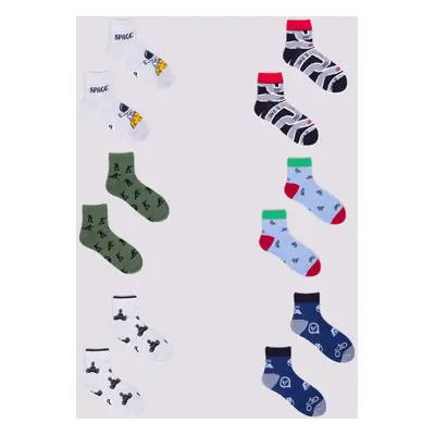 Yoclub Kids's Boys' Short Patterned Socks 6-Pack SKA-0024C-AA00-002