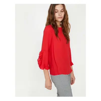 Koton woman Red Ruffle Blouse