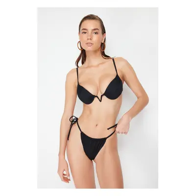 Trendyol Black Balconet V Accessory Push Up Bikini Top