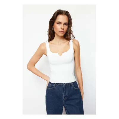 Trendyol Ecru Crop Basic Top Knitwear Blouse