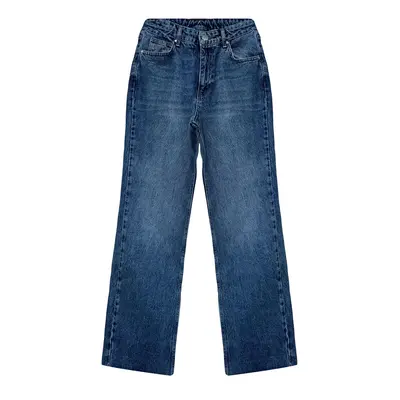 Trendyol Blue Normal Waist Wide Leg Jeans