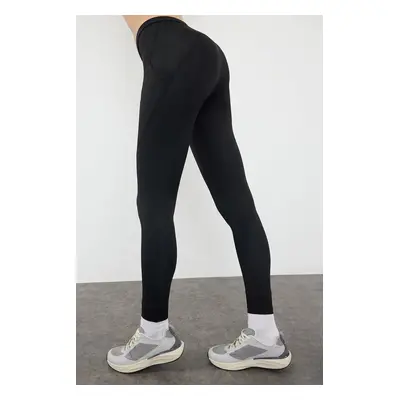 Trendyol Black Full Length Knitted Sports Tights with Pocket Detail