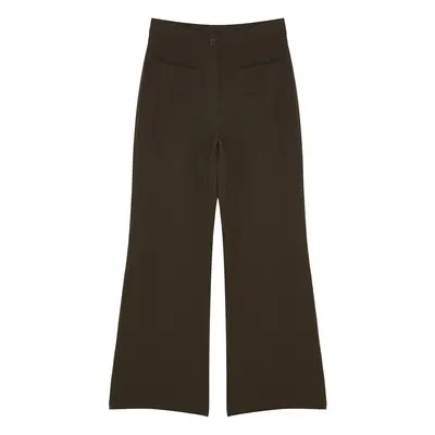 Trendyol Limited Edition Dark Khaki Pocket Flare Woven Trousers