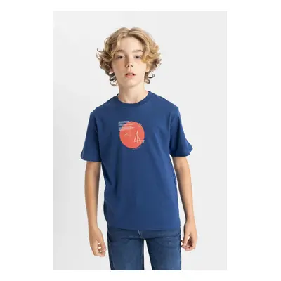 DEFACTO Boy's Crew Neck Printed Short Sleeve T-Shirt