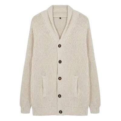 Trendyol Beige Regular Fit Wool Shawl Collar Knitwear Cardigan