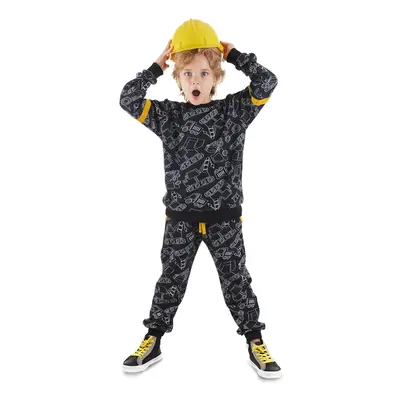 Denokids Cars Boy's Black Tracksuit Set