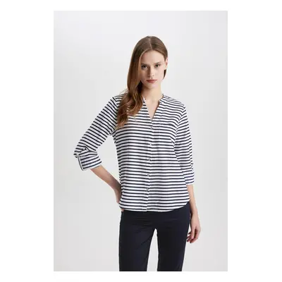 DEFACTO Regular Fit Long Sleeve Striped Shirt