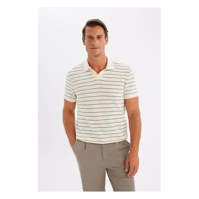 DEFACTO Regular Fit Striped Knitwear Short Sleeve Polo T-Shirt