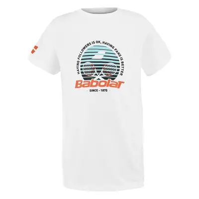 Dětské tričko Babolat Exercise Cotton Tee White - let