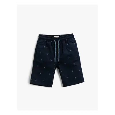 Koton Palm Pattern Shorts Cotton With Elastic Waist.