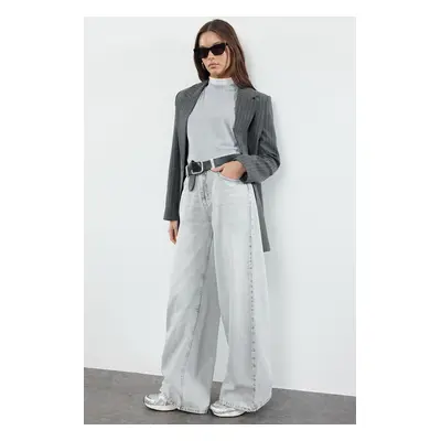 Trendyol Grey High Waist Extra Wide Leg Palazzo Jeans