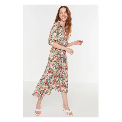 Dámské šaty Trendyol MultiColored BeltEd Shirt Dress