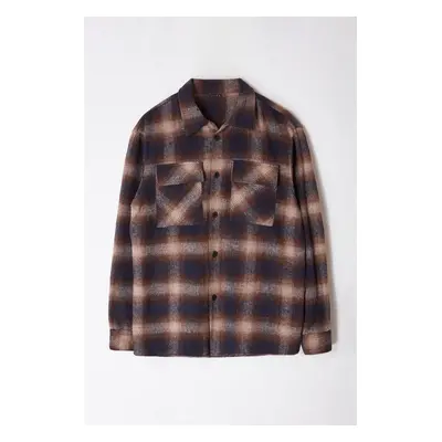 Trendyol Black Regular Fit Winter Plaid Checkered Lumberjack Jacket Shirt