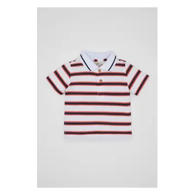 DEFACTO Baby Boy Striped Pique Short Sleeve Polo T-Shirt